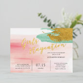 Waterverf Blush Bridal Party Folie Uitnodiging (Staand Voorkant)