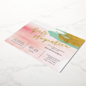 Waterverf Blush Bruidsfeest Folie Uitnodiging (Gedraaid)
