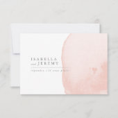Waterverf blush bruiloft antwoord R.S.V.P kaart (Voorkant)