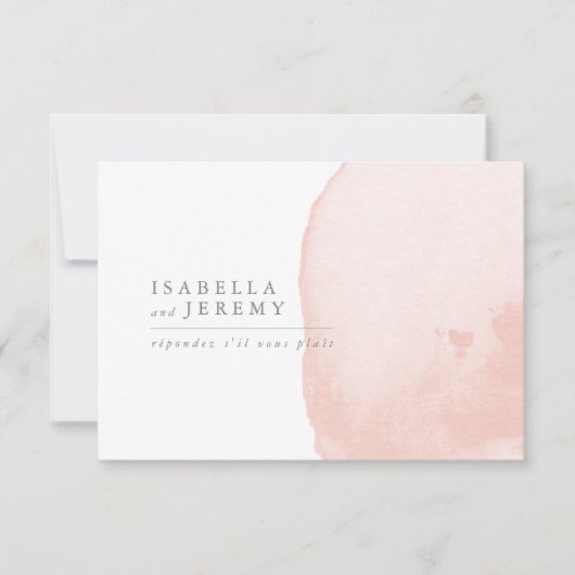 Waterverf blush bruiloft antwoord R.S.V.P kaart (Voorkant)
