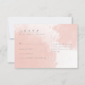 Waterverf blush bruiloft antwoord R.S.V.P kaart (Achterkant)