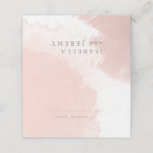 waterverf blush bruiloft ceremonietenkaart plaatskaartje (Buitenkant ongevouwen)