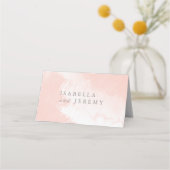 waterverf blush bruiloft ceremonietenkaart plaatskaartje (Achterkant)