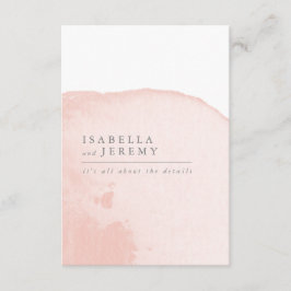 Waterverf blush bruiloft details kaart
