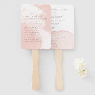 waterverf blush bruiloft fans / programma handwaaier