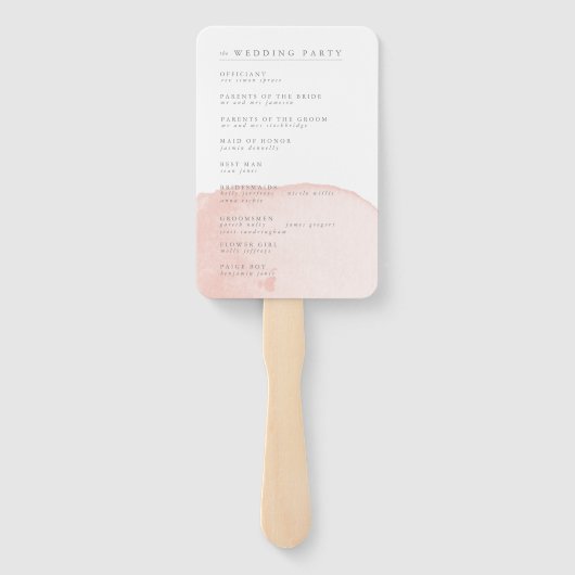 waterverf blush bruiloft fans / programma handwaaier (Achterkant)