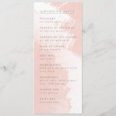 waterverf blush bruiloft programma programmakaart (Achterkant)
