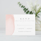 waterverf blush bruiloft R.S.V.P antwoordkaart RSVP Kaartje (Staand voorkant)