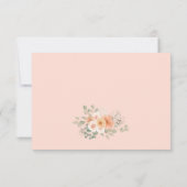 Waterverf Blush Chic Floral RSVP met Maaltijdkeuze (Achterkant)