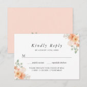 Waterverf Blush Chic Floral RSVP met Maaltijdkeuze (Voorkant / Achterkant)