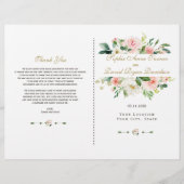Waterverf Blush Cream Floral Wedding Programme (Voorkant)
