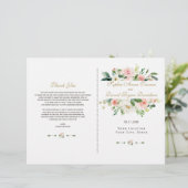 Waterverf Blush Cream Floral Wedding Programme (Staand voorkant)