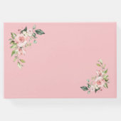 Waterverf Blush Cream Flowers Pink Lijst Weddensch Gastenboek (Achterkant)