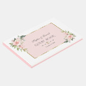 Waterverf Blush Cream Flowers Pink Lijst Weddensch Gastenboek (Hoek)