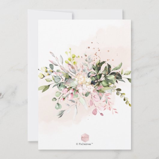 Waterverf Blush Cream Rozen Vrijgezellenfeest Kaart (Achterkant)