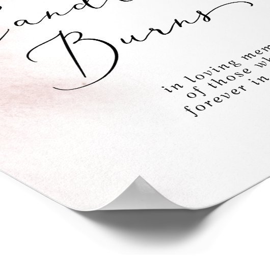 Waterverf Blush Dit kaarsenbord brandt herinnering Poster (Hoek)