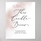 Waterverf Blush Dit kaarsenbord brandt herinnering Poster (Voorkant)
