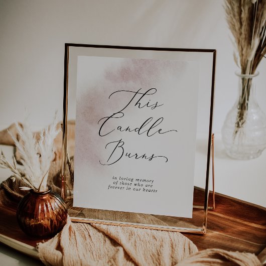 Waterverf Blush Dit kaarsenbord brandt herinnering Poster