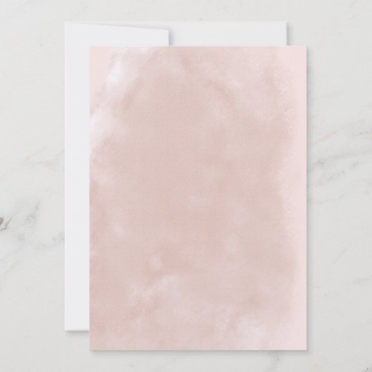 Waterverf Blush & Dusty Roos Engagement Party Kaart (Achterkant)