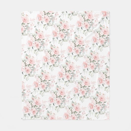 Waterverf Blush Dusty Rozen Fleece Blanket (Voorkant)