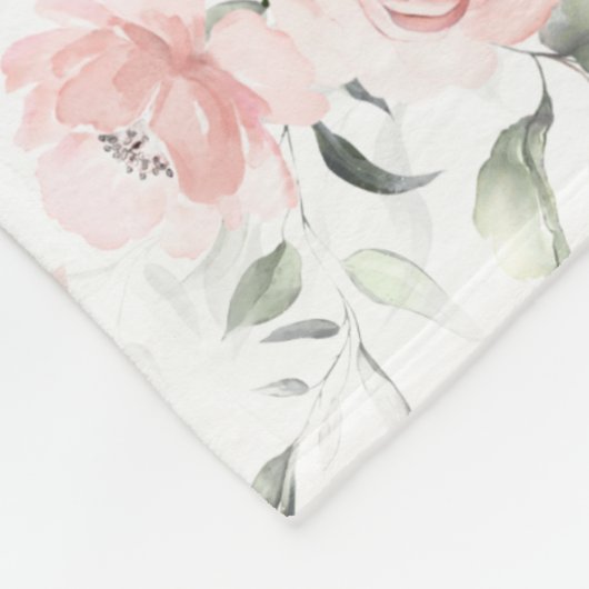 Waterverf Blush Dusty Rozen Fleece Blanket (Hoek)