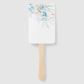 Waterverf Blush en Blue Wedding Details Handwaaier (Achterkant)
