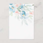 Waterverf Blush en Blue Wedding Details Informatiekaartje (Achterkant)