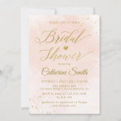 Waterverf Blush en Goud Vrijgezellenfeest Kaart (Voorkant)