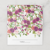 Waterverf Blush en Marsala Floral Plaatskaartje (Buitenkant ongevouwen)