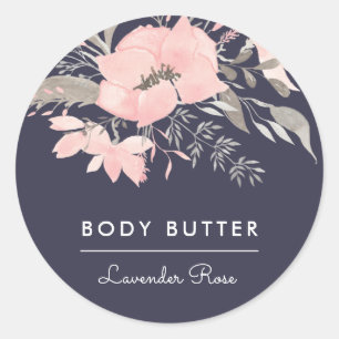 Waterverf Blush en Navy Product Business Ronde Sticker