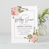 Waterverf Blush en Roos Gold Wedding Shower Kaart (Staand voorkant)