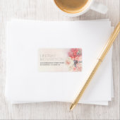 Waterverf Blush en Roze Rozen Bruiloft Etiket (Insitu)