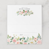  Waterverf Blush en White Flowers Wedding Plaatskaartje (Buitenkant ongevouwen)