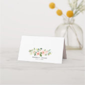  Waterverf Blush en White Flowers Wedding Plaatskaartje (Achterkant)