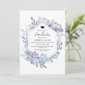 Waterverf Blush Floral 2025 Afstudeerfeest Kaart (Staand voorkant)