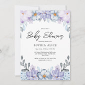 Waterverf Blush Floral Elegant Baby shower Kaart (Voorkant)