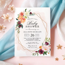 Waterverf Blush Floral Girl Baby shower Kaart