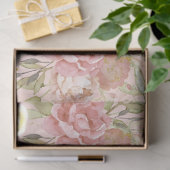 Waterverf Blush Floral Gold Glitter-decoupage Tissuepapier (Geschenk)