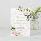 Waterverf Blush Floral Gold repetitie Kaart (Staand voorkant)