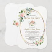 Waterverf Blush Floral Lijst Vrijgezellenfeest Kaart (Voorkant / Achterkant)