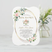 Waterverf Blush Floral Lijst Vrijgezellenfeest Kaart (Staand voorkant)