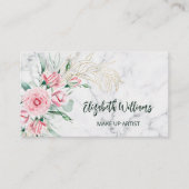 Waterverf Blush Floral Marble | QR-code Visitekaartje (Voorkant)
