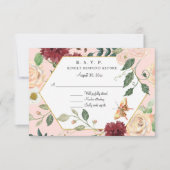 Waterverf Blush Floral Modern Rustic Elegant RSVP (Voorkant)