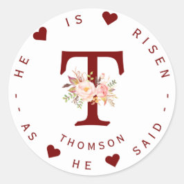 Waterverf Blush Floral Monogram Adres Etiket