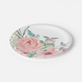 Waterverf Blush Floral Papieren Bordje (Gekanteld)