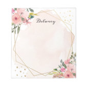Waterverf Blush Floral Pesonalized Notitieblok (Voorkant)