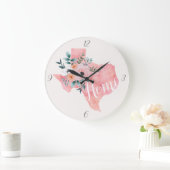 Waterverf Blush Floral Texas Rustic Pink Grote Klok (Huis)