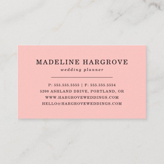 Waterverf Blush Floral Visitekaartje (Achterkant)