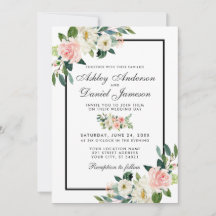 Waterverf Blush Floral White Wedding