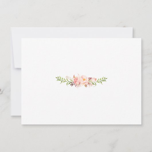 Waterverf Blush Floral Wreath Vrijgezellenfeest Save The Date (Achterkant)